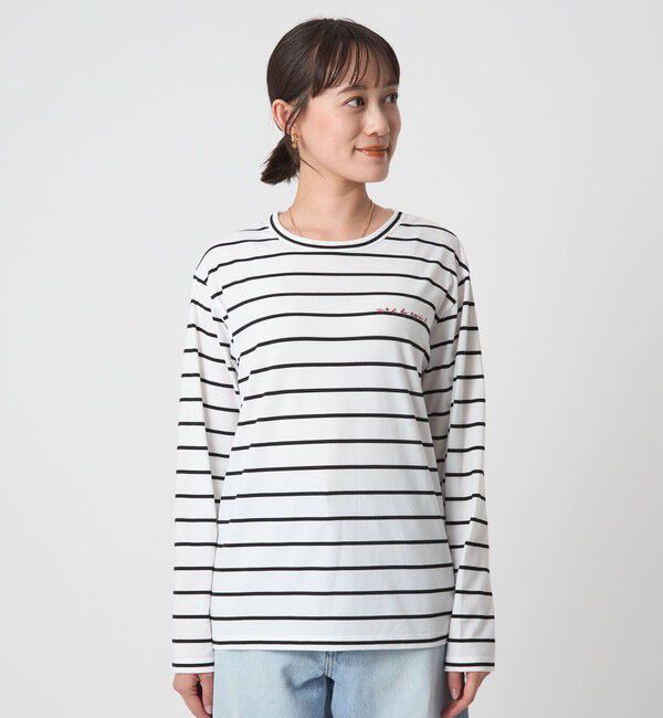 UNITED ARROWS green label relaxing「＜To b. by agnes b.コラボ＞ロゴ ロングスリーブ Tシャツ ボーダー」|Tシャツ・カットソー|