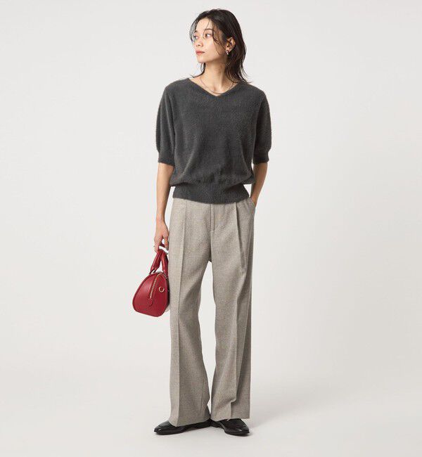 UNITED ARROWS green label relaxing「フラッフフェザー 2WAY ショートスリーブ ニット プルオーバー -ウォッシャブル-」|ニット・セーター|