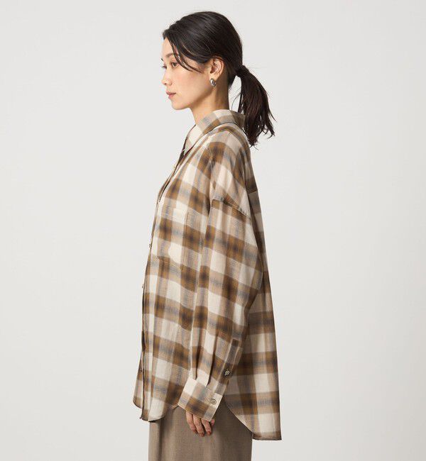 UNITED ARROWS green label relaxing「［size SHORTあり］シアー チェック シャツ」|シャツ・ブラウス|