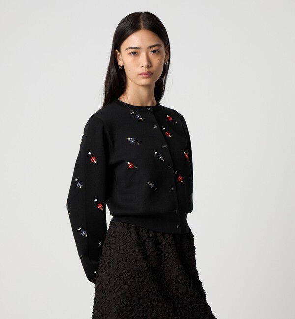 EMMEL REFINES「＜EMMEL REFINES＞EM フラワー ビジュー カーディガン」|カーディガン|