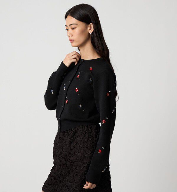 EMMEL REFINES「＜EMMEL REFINES＞EM フラワー ビジュー カーディガン」|カーディガン|