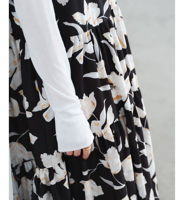 EMMEL REFINES「＜EMMEL REFINES＞EM ティアードギャザー フラワー ワンピース」|ワンピース|