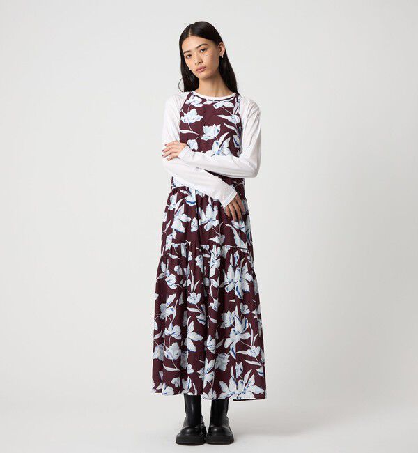 EMMEL REFINES「＜EMMEL REFINES＞EM ティアードギャザー フラワー ワンピース」|ワンピース|