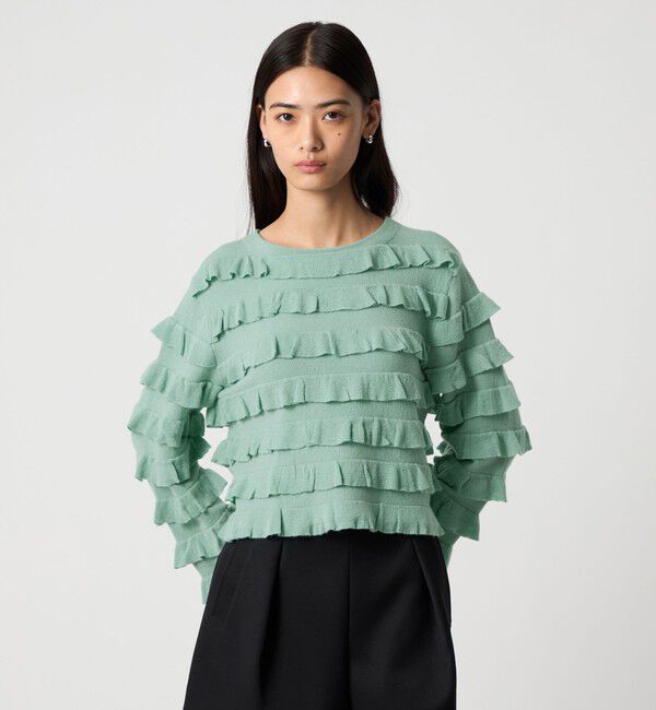 EMMEL REFINES「＜EMMEL REFINES＞EM ティアード ミニフリル 2WAY カーディガン」|カーディガン|