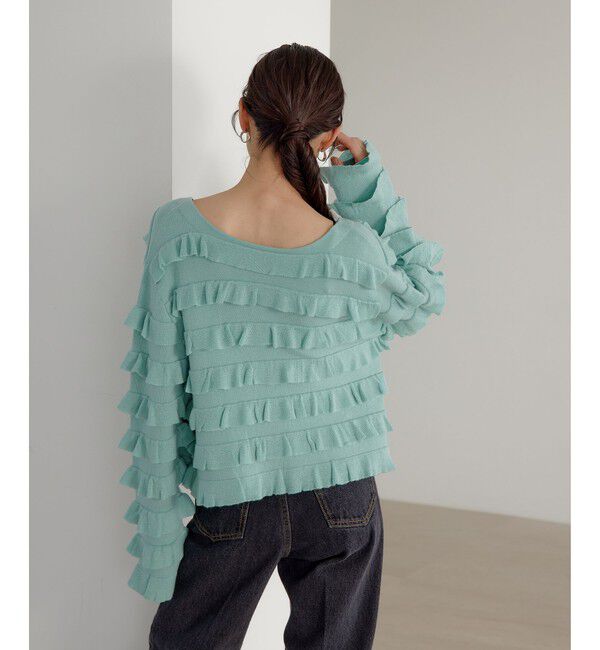 EMMEL REFINES「＜EMMEL REFINES＞EM ティアード ミニフリル 2WAY カーディガン」|カーディガン|