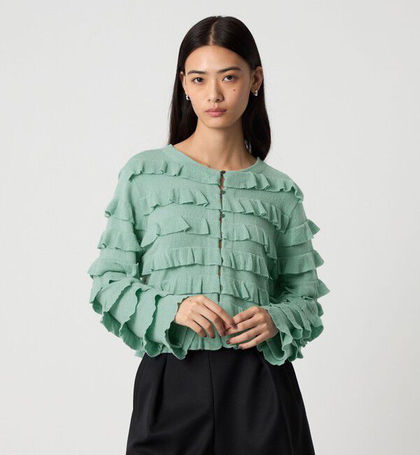 EMMEL REFINES「＜EMMEL REFINES＞EM ティアード ミニフリル 2WAY カーディガン」|カーディガン|