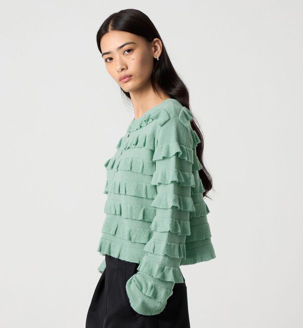 EMMEL REFINES「＜EMMEL REFINES＞EM ティアード ミニフリル 2WAY カーディガン」|カーディガン|