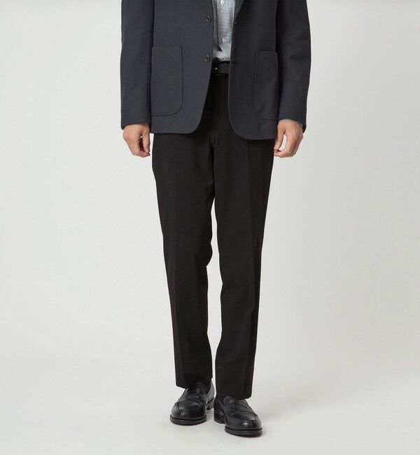 UNITED ARROWS green label relaxing「エブリット ナイロンレーヨンポリウレタン ジャージー カルゼ スタンダード スラックス」|スラックス|BLACK