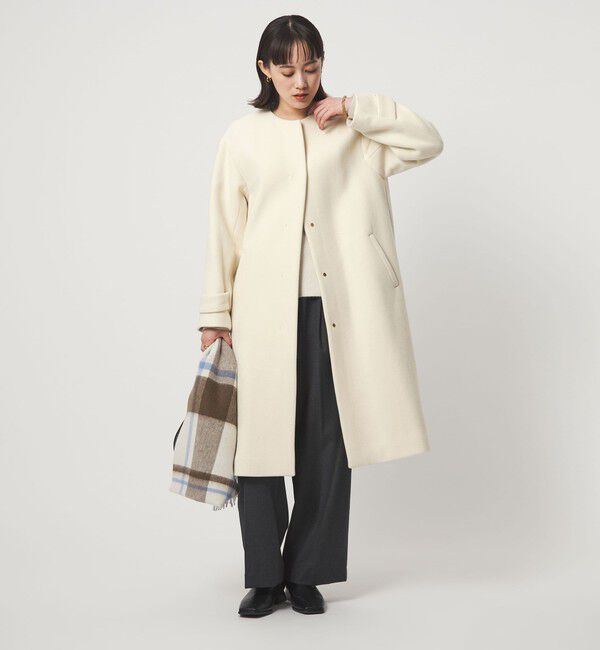 UNITED ARROWS green label relaxing「［size SHORTあり］SENTDALE WOOL セントデールウール ノーカラー コート」|ノーカラーコート|