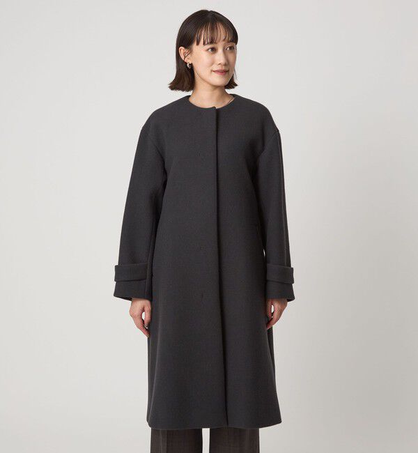 UNITED ARROWS green label relaxing「［size SHORTあり］SENTDALE WOOL セントデールウール ノーカラー コート」|ノーカラーコート|