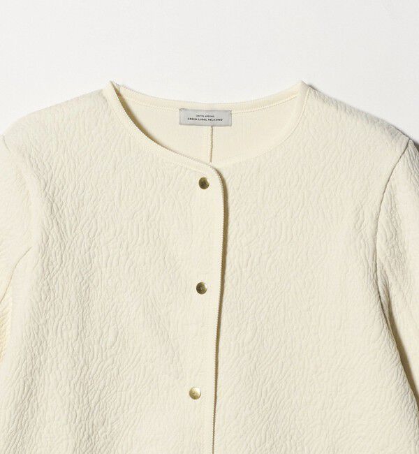 UNITED ARROWS green label relaxing「ブリスタージャカード ノーカラー カットソー カーディガン」|カーディガン|