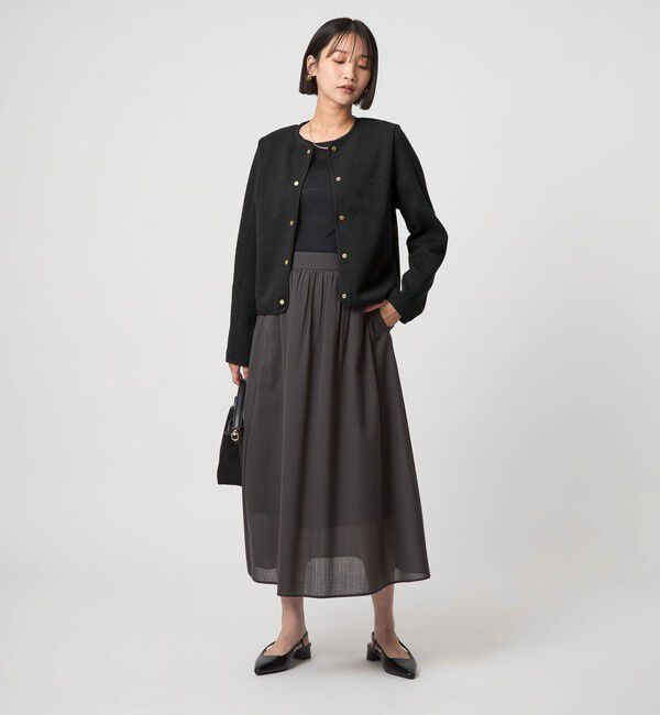 UNITED ARROWS green label relaxing「ブリスタージャカード ノーカラー カットソー カーディガン」|カーディガン|