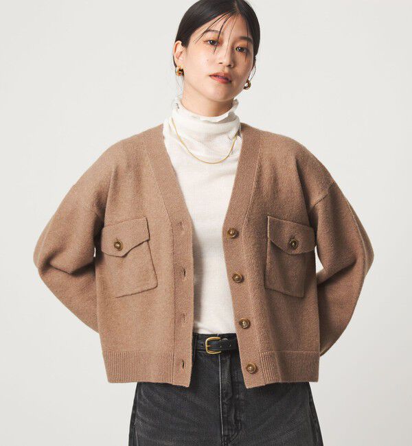 UNITED ARROWS green label relaxing「【WEB限定】＜at ease＞ダブルポケット ニット カーディガン」|カーディガン|BEIGE