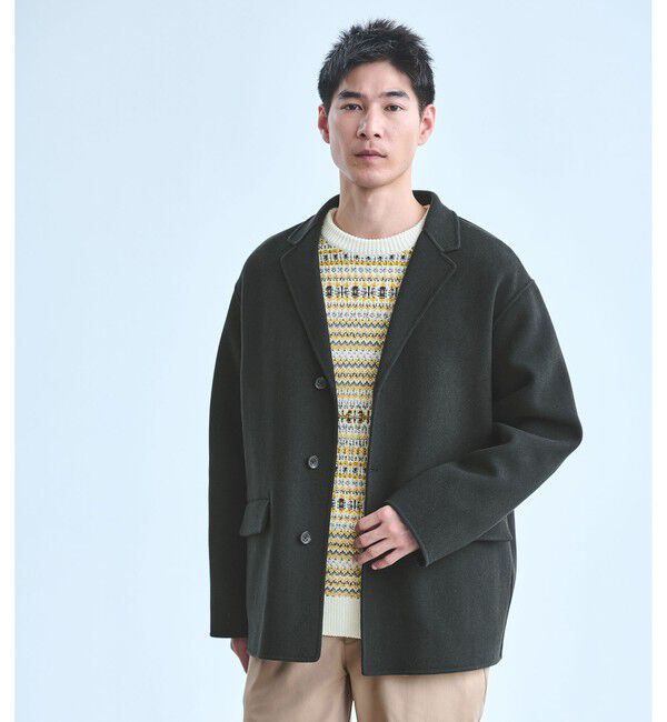 UNITED ARROWS green label relaxing「ウール ナイロン リバー ジャコット アウター」|その他|DK.GREEN