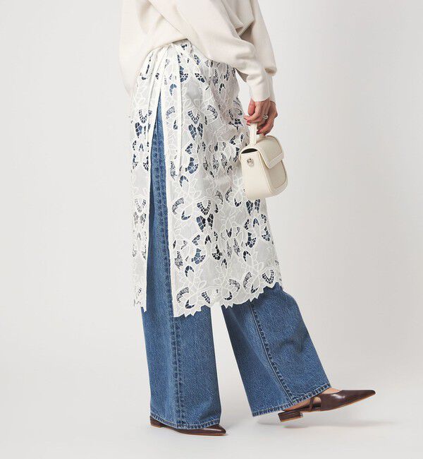 UNITED ARROWS green label relaxing「レース レイヤード スカート」|タイト|