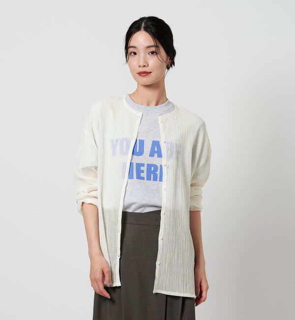 BEAUTY&YOUTH UNITED ARROWS「クレープ クルーネックカーディガン」|カーディガン|