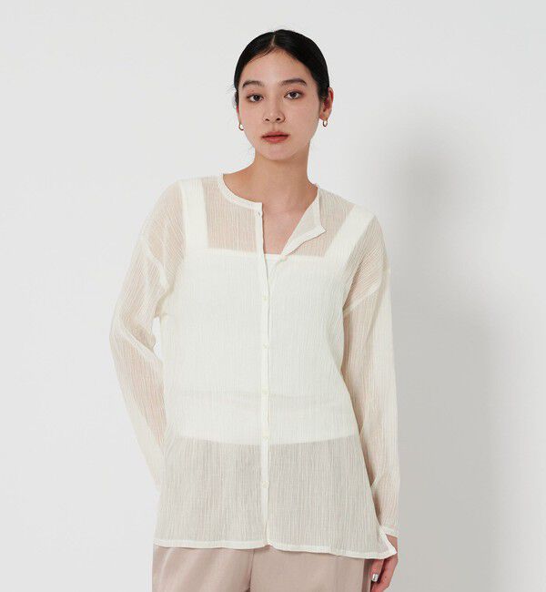 BEAUTY&YOUTH UNITED ARROWS「クレープ クルーネックカーディガン」|カーディガン|