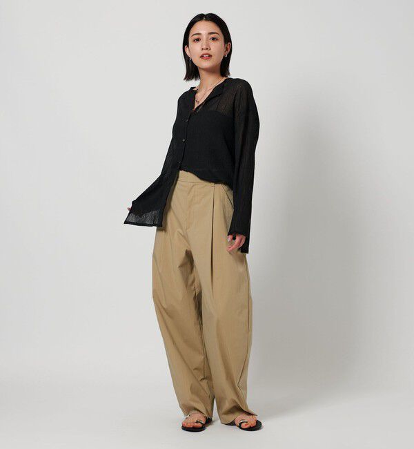 BEAUTY&YOUTH UNITED ARROWS「クレープ クルーネックカーディガン」|カーディガン|