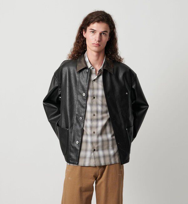 MONKEY TIME「レザーライク クロップド カバーオール」|その他|