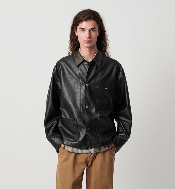 MONKEY TIME「レザーライク クロップド カバーオール」|その他|