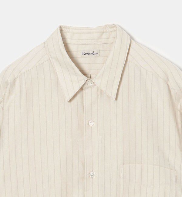 STEVEN ALAN「＜Steven Alan＞ ネル  ストライプ レギュラーカラー シャツ NARROW」|シャツ・ブラウス|