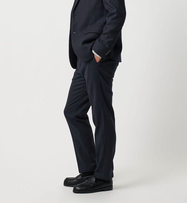 BEAUTY&YOUTH UNITED ARROWS「ストレッチ サキソニー ノープリーツ スリムパンツ セットアップ対応」|チノ|