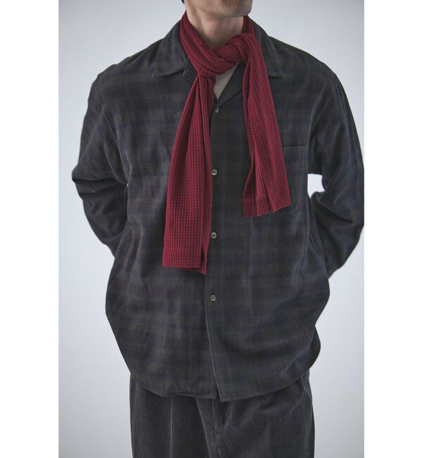 STEVEN ALAN「＜Steven Alan＞ ネル マドラスチェック オープンカラー シャツ BOX」|シャツ・ブラウス|DK.GRAY