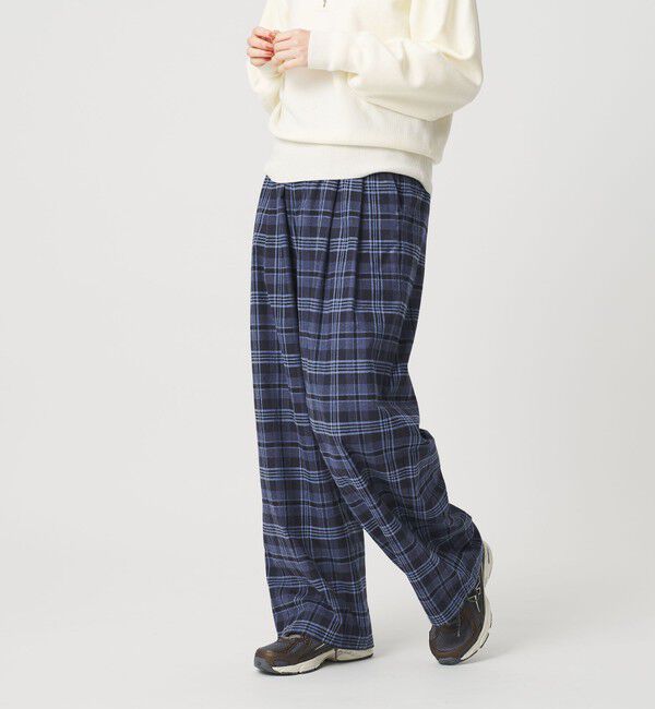 BEAUTY&YOUTH UNITED ARROWS「コットンフランネルチェック バックゴムワイドパンツ」|その他|