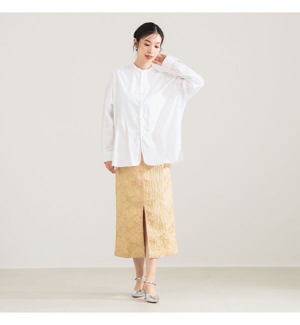 Demi-Luxe BEAMS 「TICCA / ノーカラー ビブヨーク シャツ」|シャツ・ブラウス|