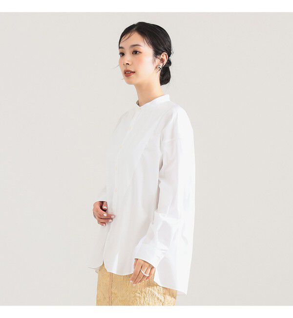 Demi-Luxe BEAMS 「TICCA / ノーカラー ビブヨーク シャツ」|シャツ・ブラウス|