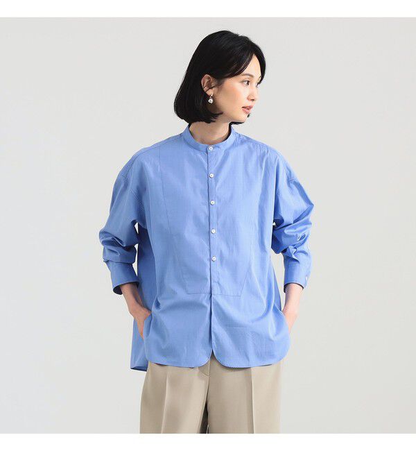 Demi-Luxe BEAMS 「TICCA / ノーカラー ビブヨーク シャツ」|シャツ・ブラウス|