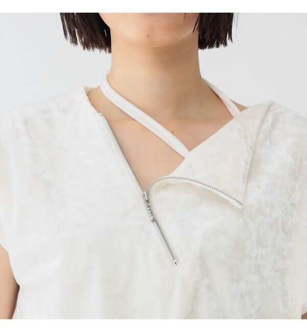 BEAMSBOY「maturely / ベロア ジッパー トップ」|Tシャツ・カットソー|