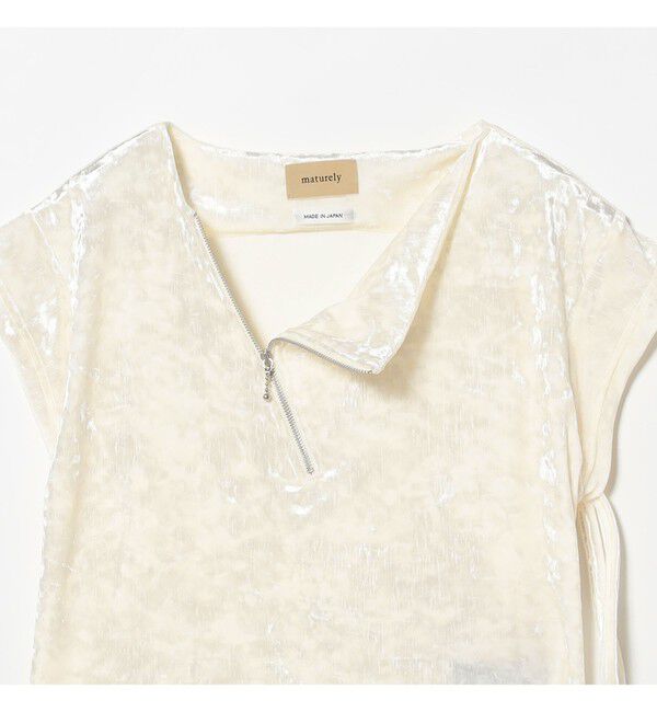 BEAMSBOY「maturely / ベロア ジッパー トップ」|Tシャツ・カットソー|