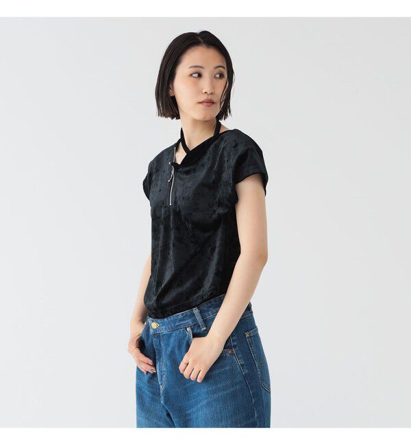 BEAMSBOY「maturely / ベロア ジッパー トップ」|Tシャツ・カットソー|