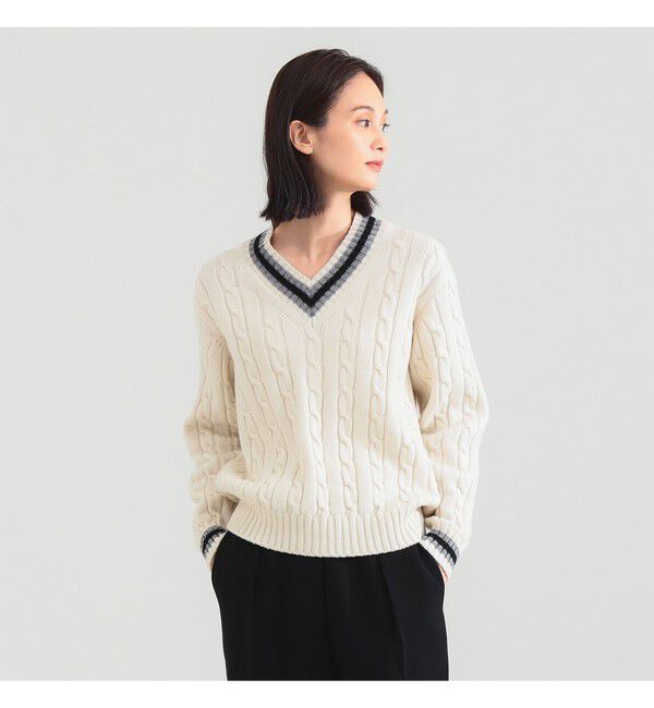 Demi-Luxe BEAMS 「【別注】SLOANE / 5ゲージ チルデン Vネック ロングスリーブ ニット」|ニット・セーター|