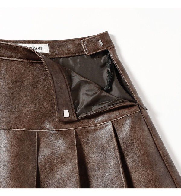 Ray BEAMS 「フェイクレザー プリーツ ミニ スカート」|スカート|