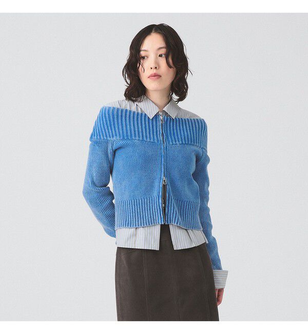Ray BEAMS 「モールフェード ジップ カーディガン」|ニット・セーター|BLUE