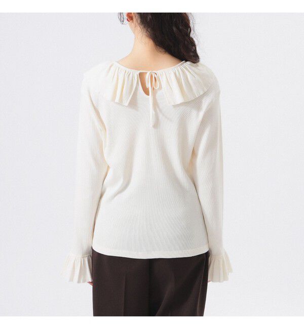 BEAMSBOY「リブ フリル ギャザー ロングスリーブ」|Tシャツ・カットソー|