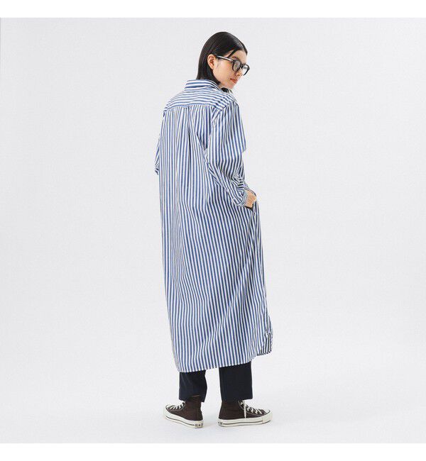 BEAMSBOY「ストライプ BD ワンピース ロングスリーブ」|ワンピース|