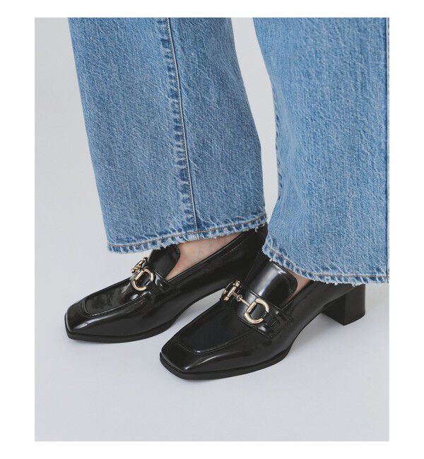 Ray BEAMS 「スタック ヒール ビット ローファー」|その他|BLACK