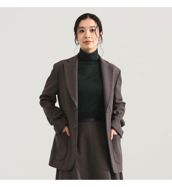 Demi-Luxe BEAMS 「AK+1 / ウール チェック 2ボタン ジャケット」|ダッフルコート|