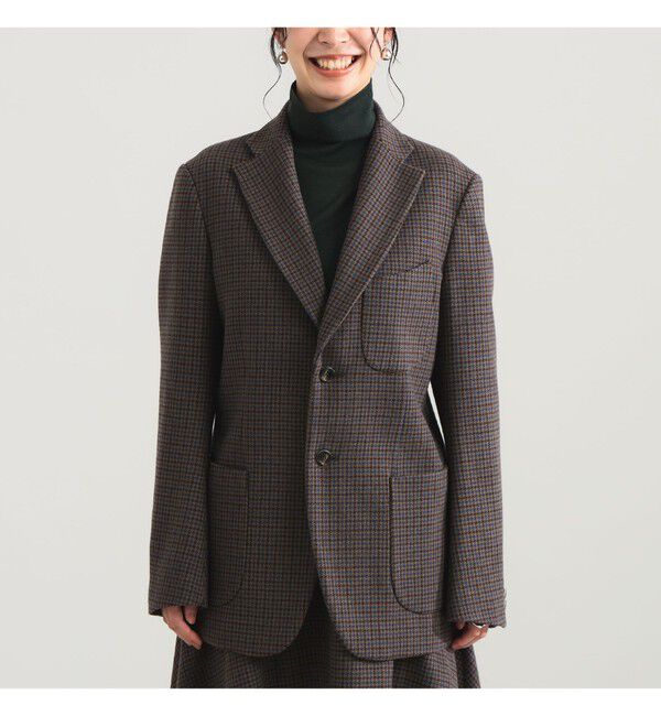 Demi-Luxe BEAMS 「AK+1 / ウール チェック 2ボタン ジャケット」|ダッフルコート|