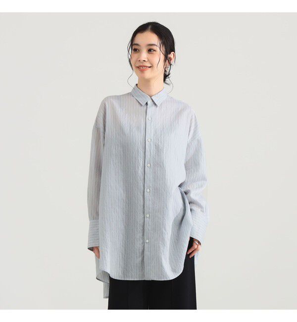 Demi-Luxe BEAMS 「AK+1 / シアー ストライプ シャツ」|シャツ・ブラウス|