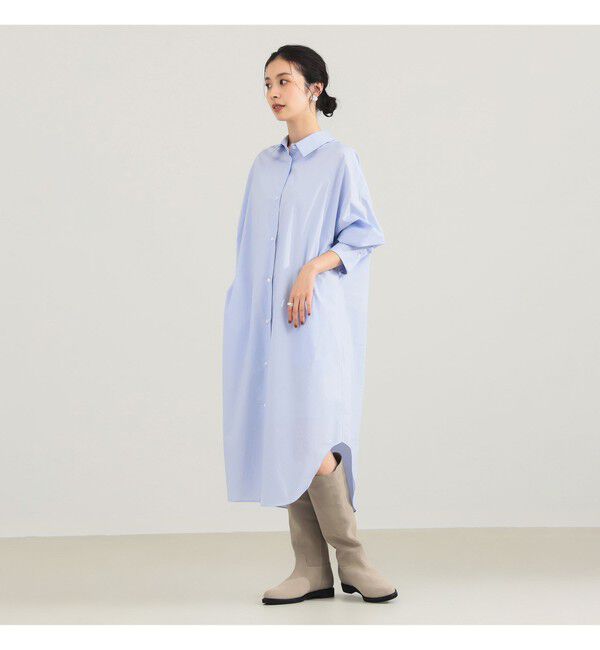 Demi-Luxe BEAMS 「タイプライター シャツ ワンピース」|ワンピース|SAX