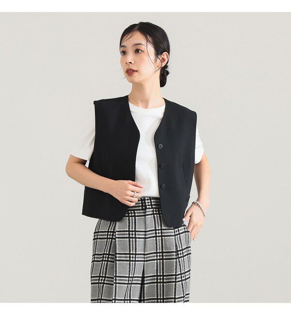 Demi-Luxe BEAMS 「ヒヨク Vネック ショートジレ」|ダウン|