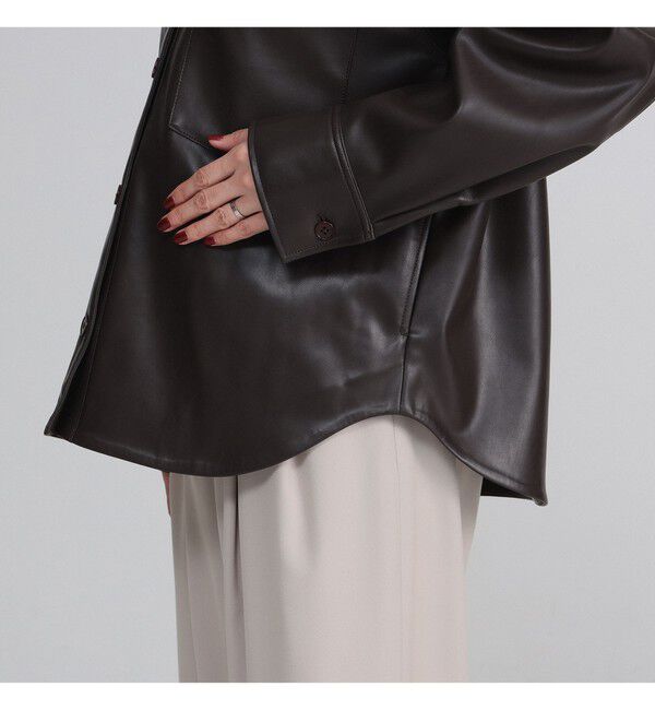 Demi-Luxe BEAMS 「フェイクレザー シャツジャケット」|ダッフルコート|