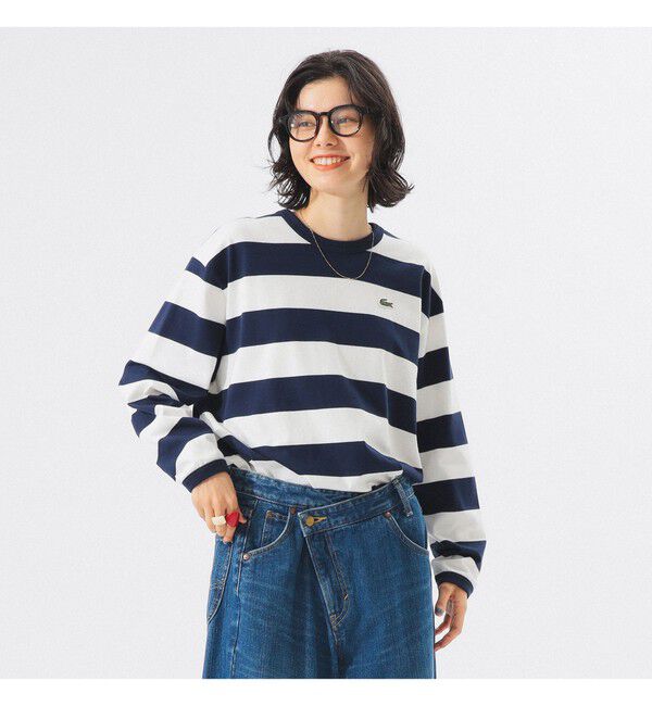 BEAMSBOY「【別注】LACOSTE / ボーダー ロングスリーブ Tシャツ」|Tシャツ・カットソー|NAVY