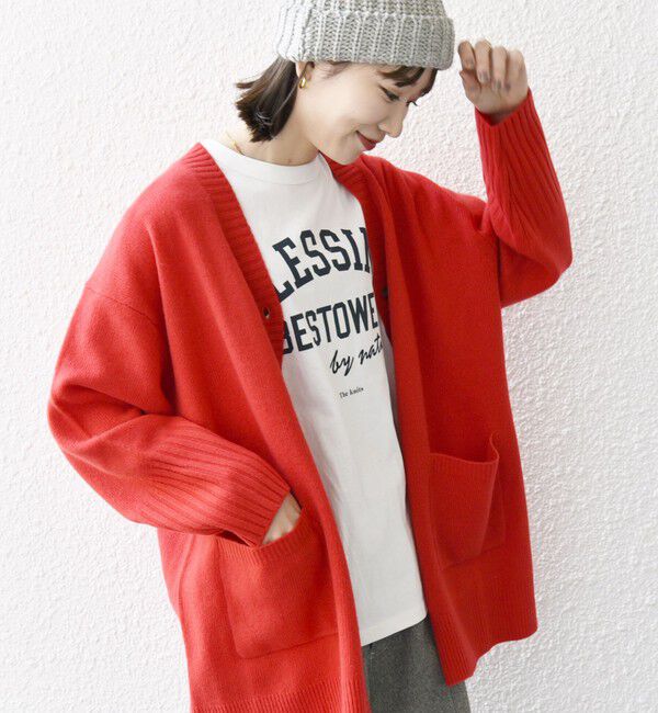 SHIPS any「SHIPS any: AQUA カシミヤ ミックス Vネック ニット カーディガン」|カーディガン|