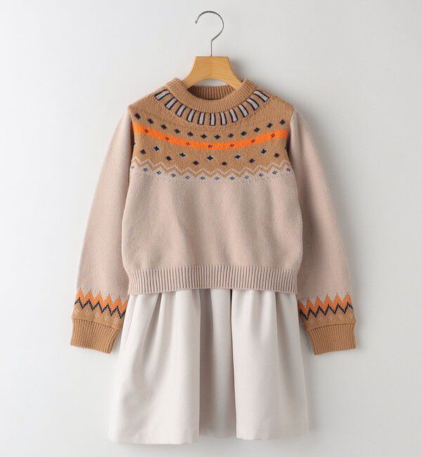 SHIPS KIDS「SHIPS KIDS:145～160cm / ＜手洗い可能＞ ノルディック レイヤード ワンピース」|ワンピース|