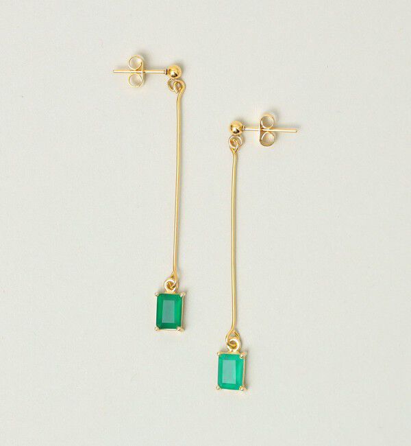 quaranciel「quaranciel: スクエア ストーン ナロー ピアス」|ピアス|